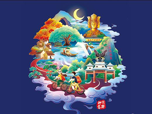 印象桂林系列插画 
