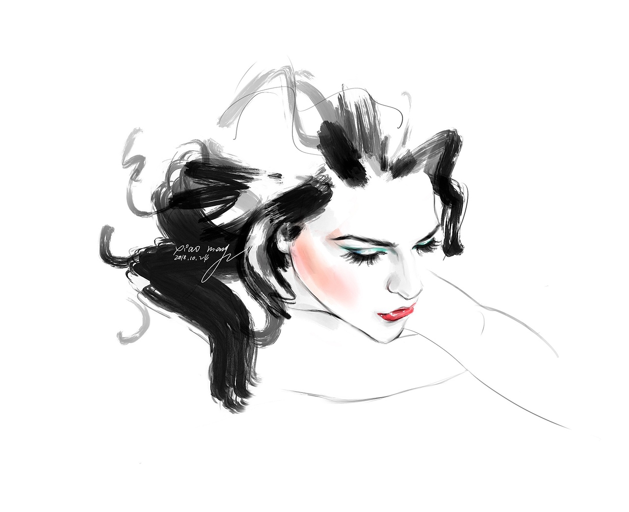 时尚插画～个性女生（图ZMTM2Njg1OTg4） - 创作习作 - 站酷设计师霓虹赶路人原创素材 - 站酷ZCOOL