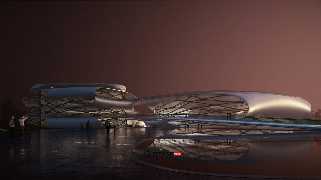 lumion未来科幻感建筑动画 / 西安-临潼三里河文体中心