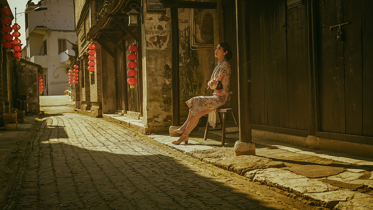 复古人像民国风:老街午后