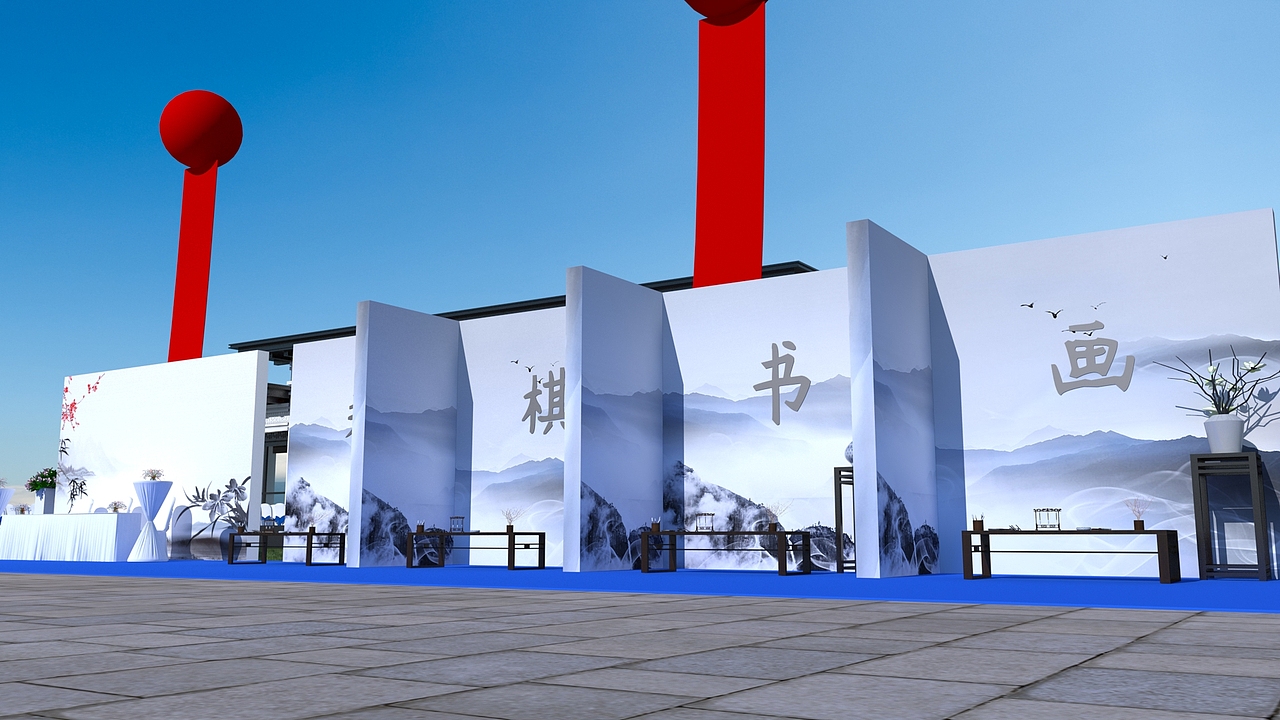 中式发布会 琴棋书画 诗酒花茶（图ZMTY1MTc3MjQ4） - 展陈设计 - 站酷设计师沧海0086原创素材 - 站酷ZCOOL