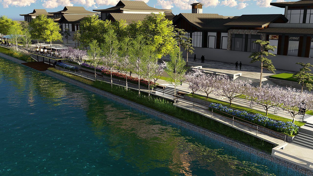 某文旅项目滨水河道景观设计lumion效果图（图ZMjAyNjY5NDQ4） - 景观设计 - 站酷设计师黒豿原创素材 - 站酷ZCOOL