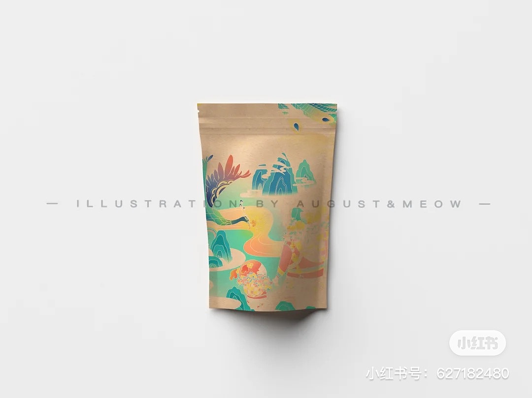 国风特产包装设计展示-八月与喵插画