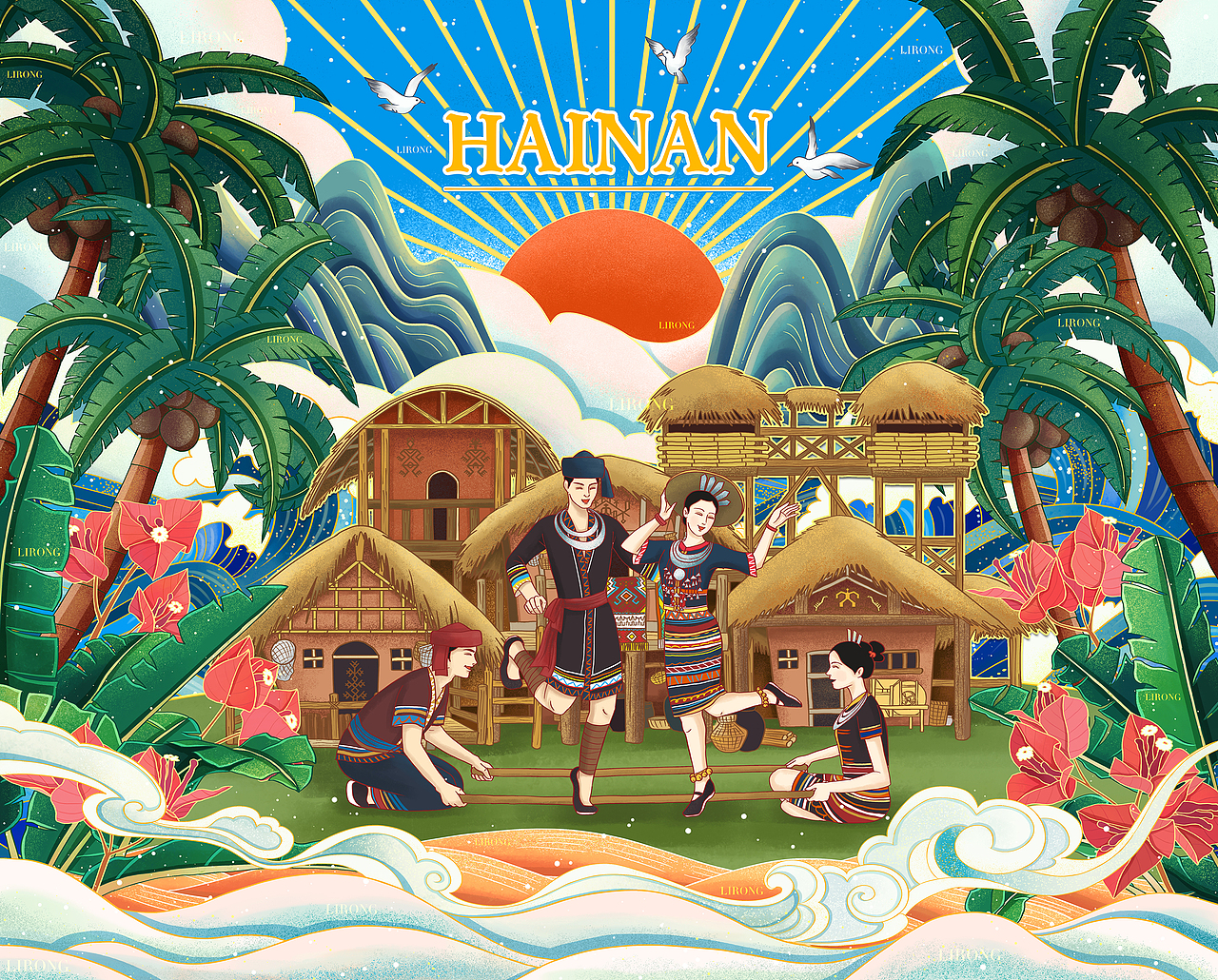 海南故事 啤酒包装插画设计