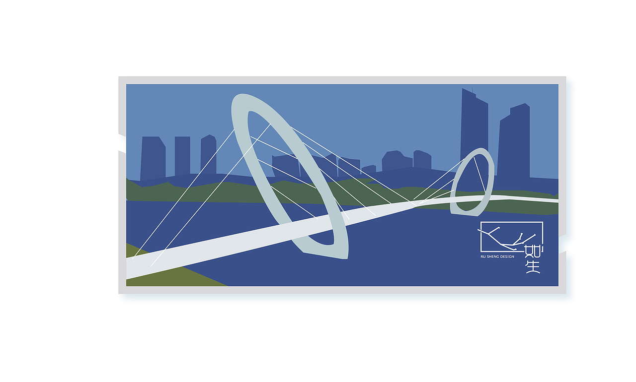 南京标志性建筑——南京眼 br> br>简单地勾了一下线条,填充颜色 br>