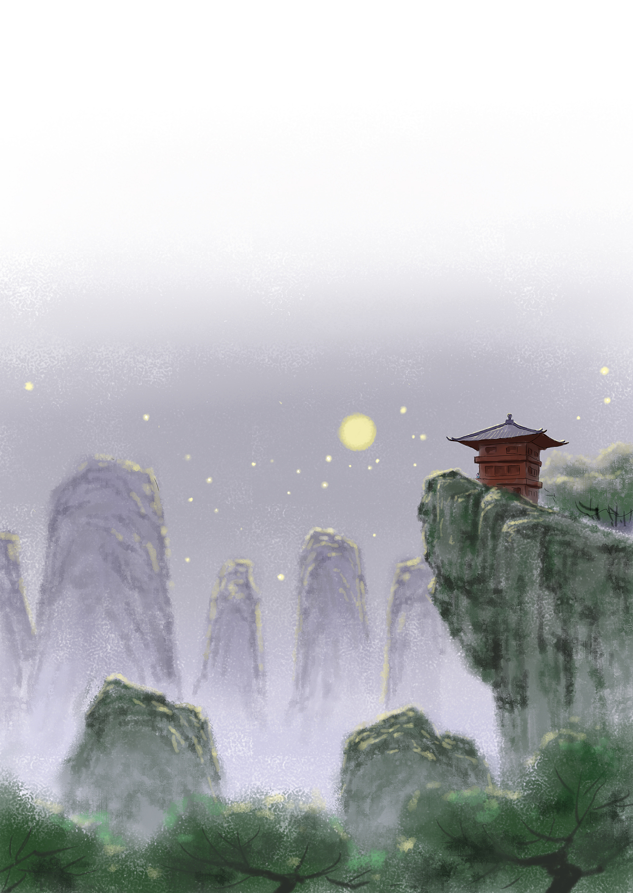 版绘水墨风古诗配图