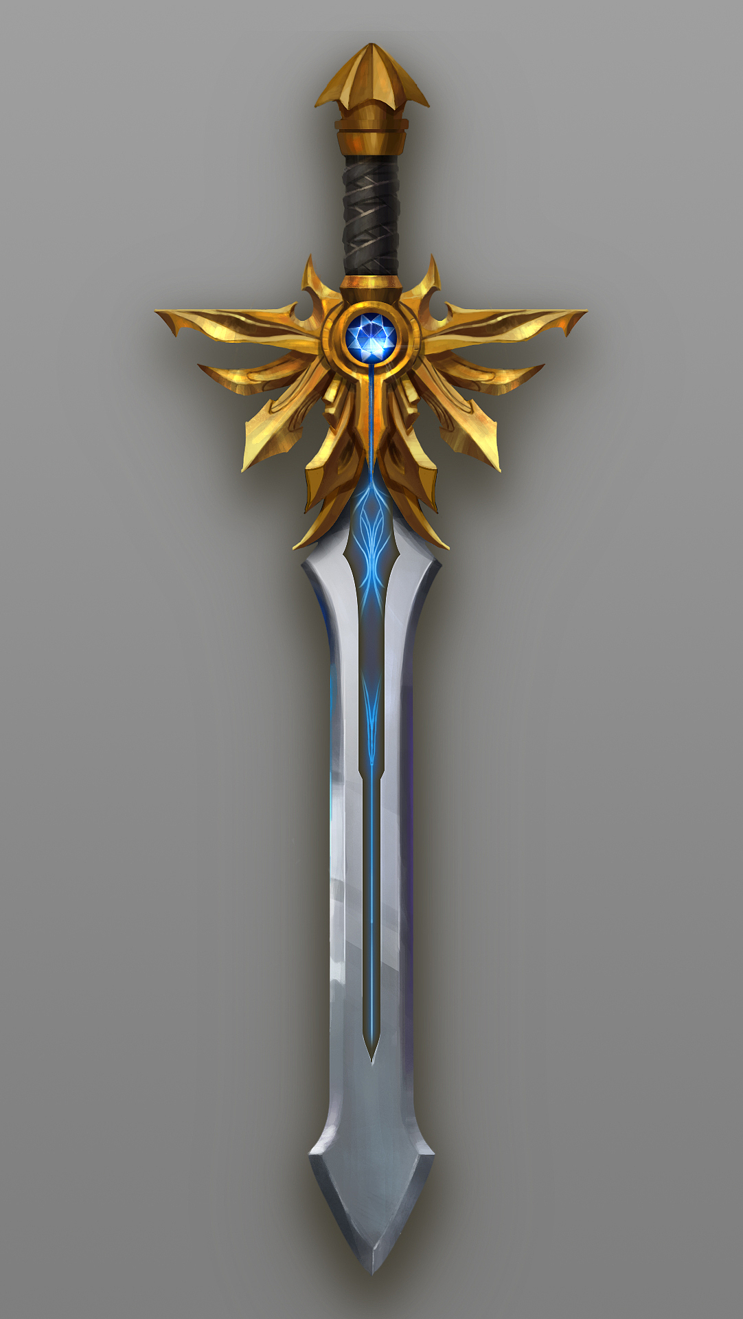 一把游戏武器剑的绘制流程,保留步骤|插画|游戏原画|画画的金班长