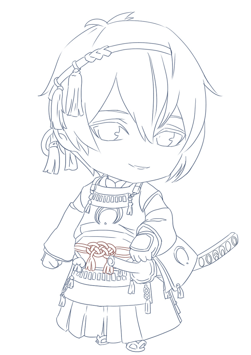 三日月宗近爷爷手绘