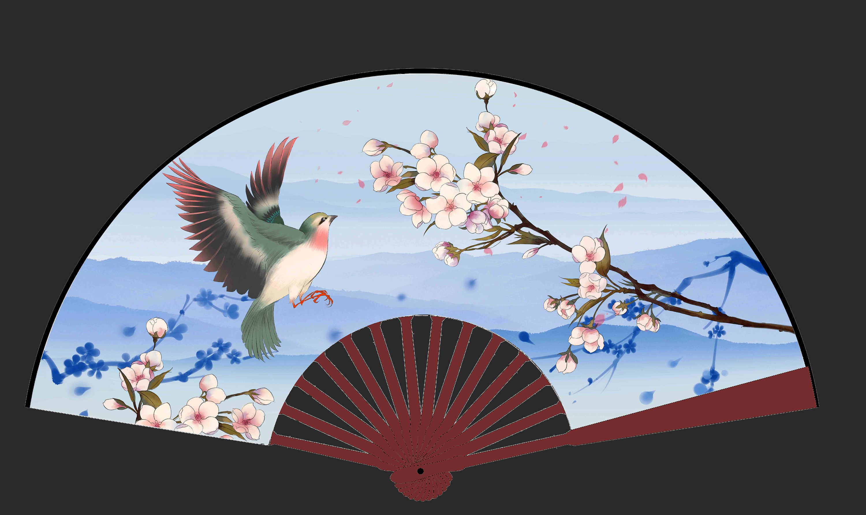 扇面|插画|其他插画|困菌 - 原创作品 - 站酷 (zcool)