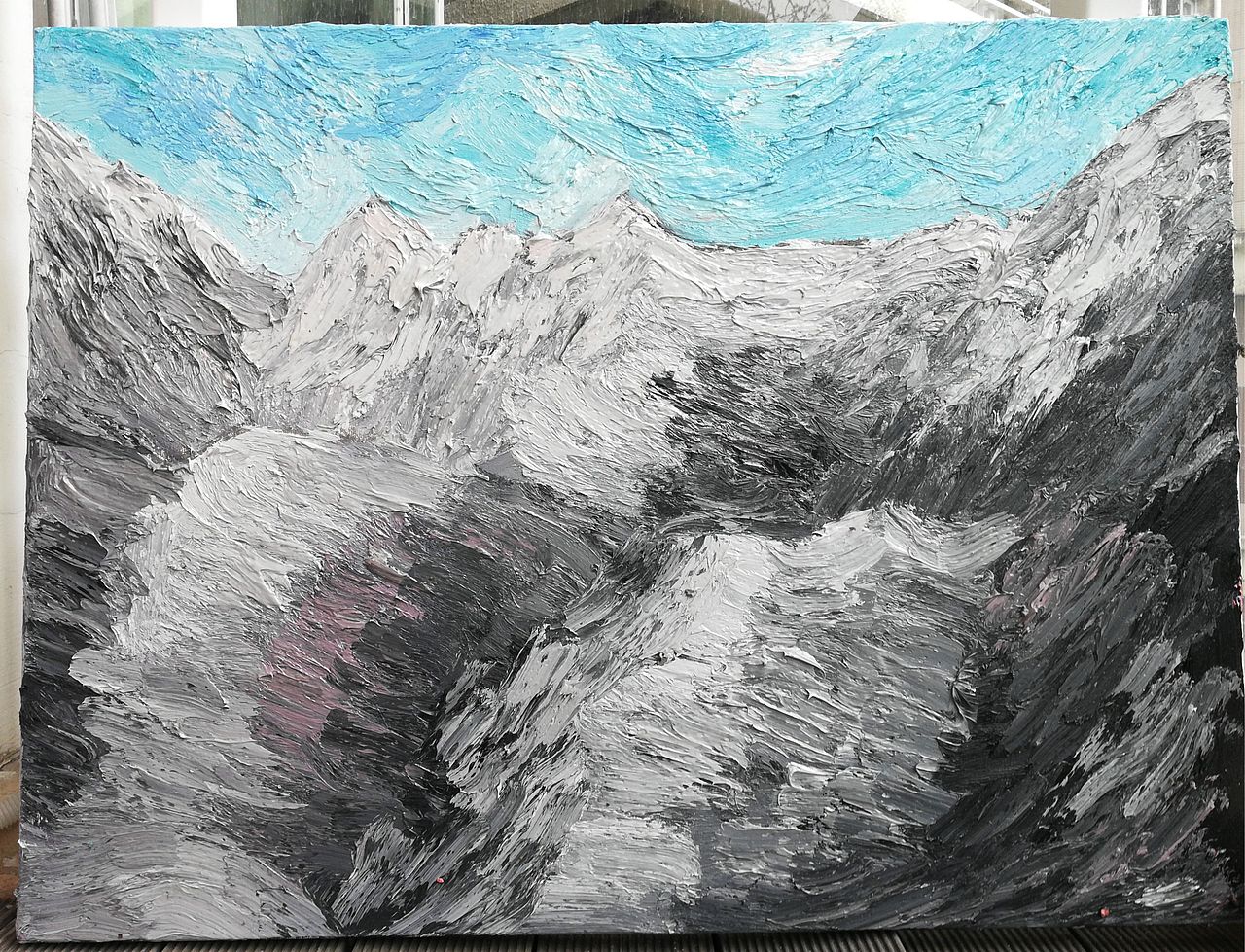 《大山》系列风景油画写生作品。