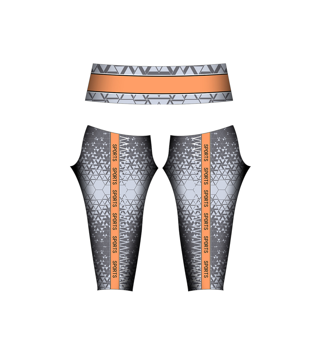 外贸健身运动裤图案设计