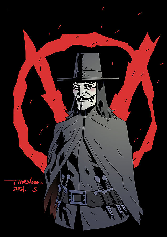 【ThorinArt】V for Vendetta。2021.11.05。（图ZMjc2NjQ5OTcy） - 创作习作 - 站酷设计师ThorinArt原创素材 - 站酷ZCOOL