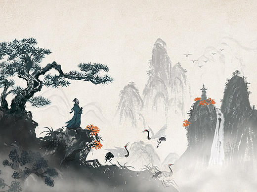 中国风水墨山水画