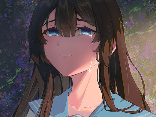 插画头像｜少女的哭啼