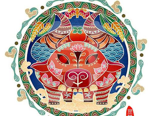 牛年吉祥图案——五谷丰登