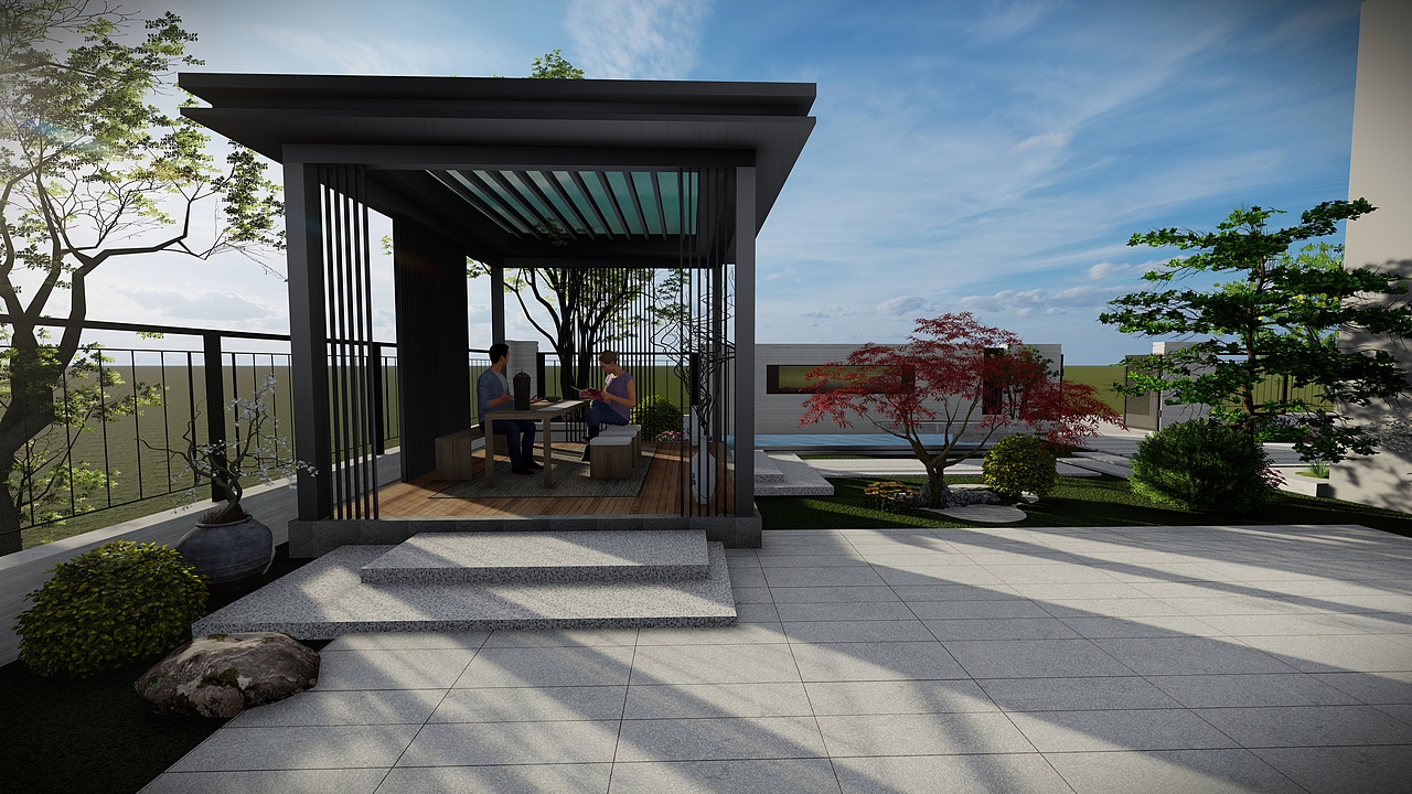 现代庭院设计（图ZMjYxMTA0NzEy） - 景观设计 - 站酷设计师杂木之亭原创素材 - 站酷ZCOOL