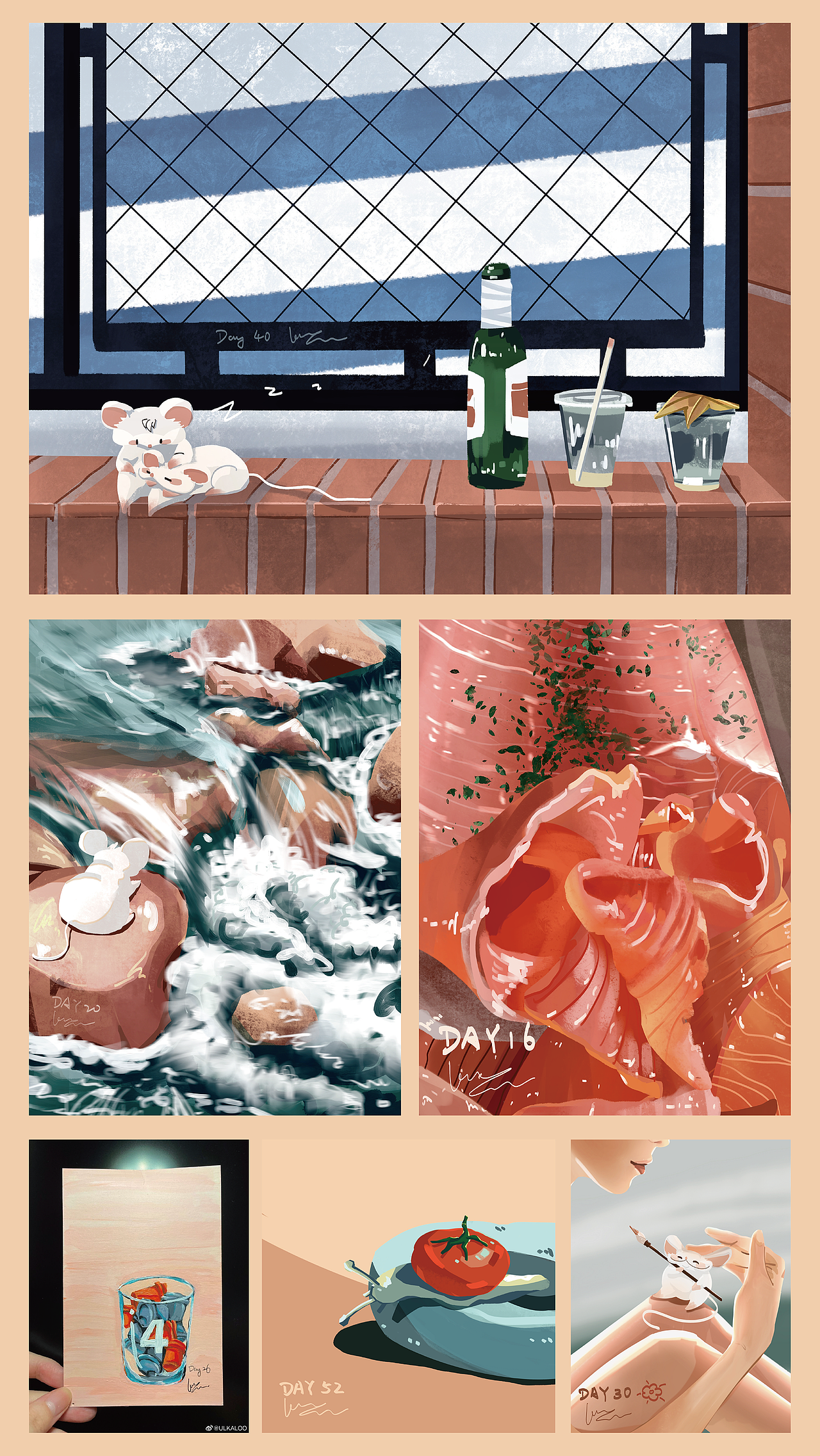 60Days 色彩速涂 | 胖白鼠的日常