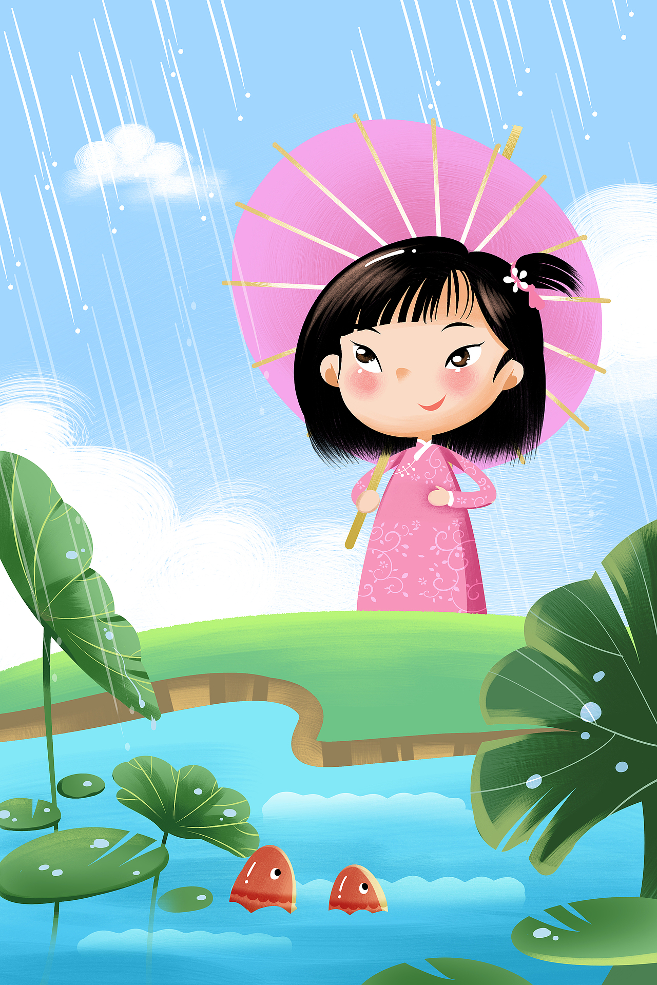 夏季谷雨清明雨水手绘插画（图ZMTU4NjAxODAw） - 商业插画 - 站酷设计师我们都是素人原创素材 - 站酷ZCOOL