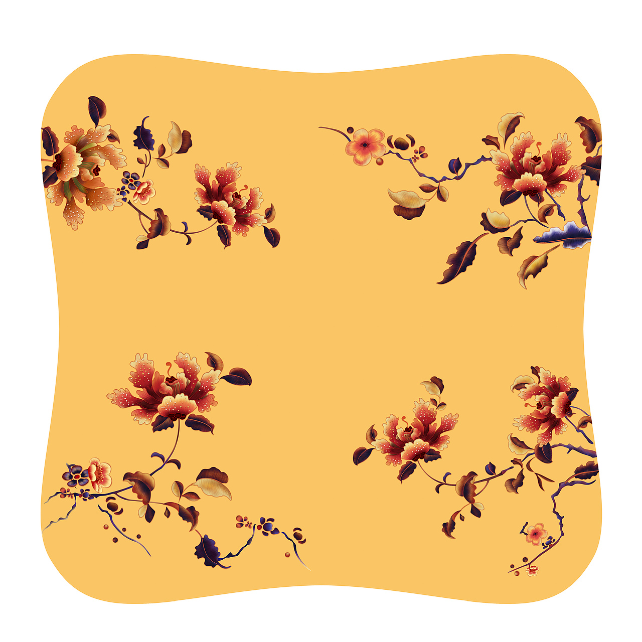 刺绣质感花纹插画