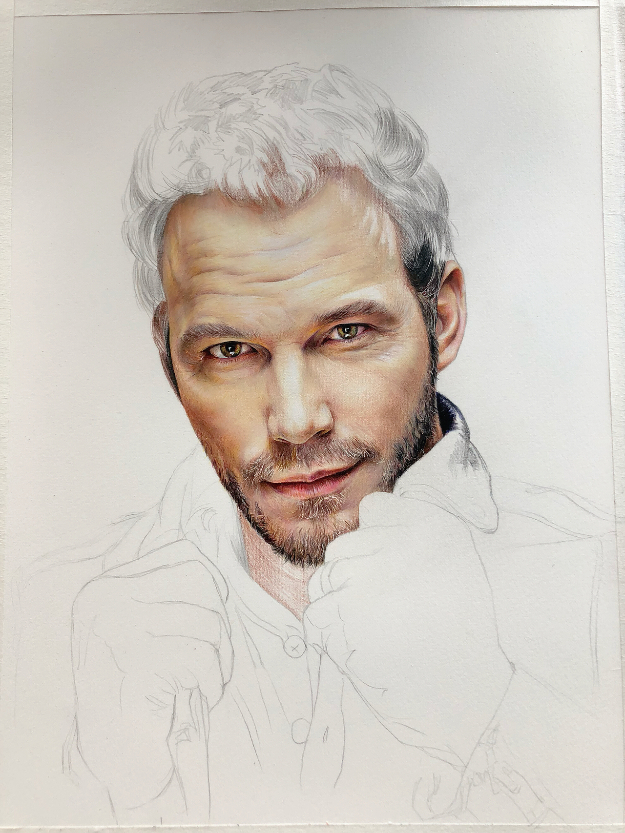 彩铅画《穿皮衣的星爵》