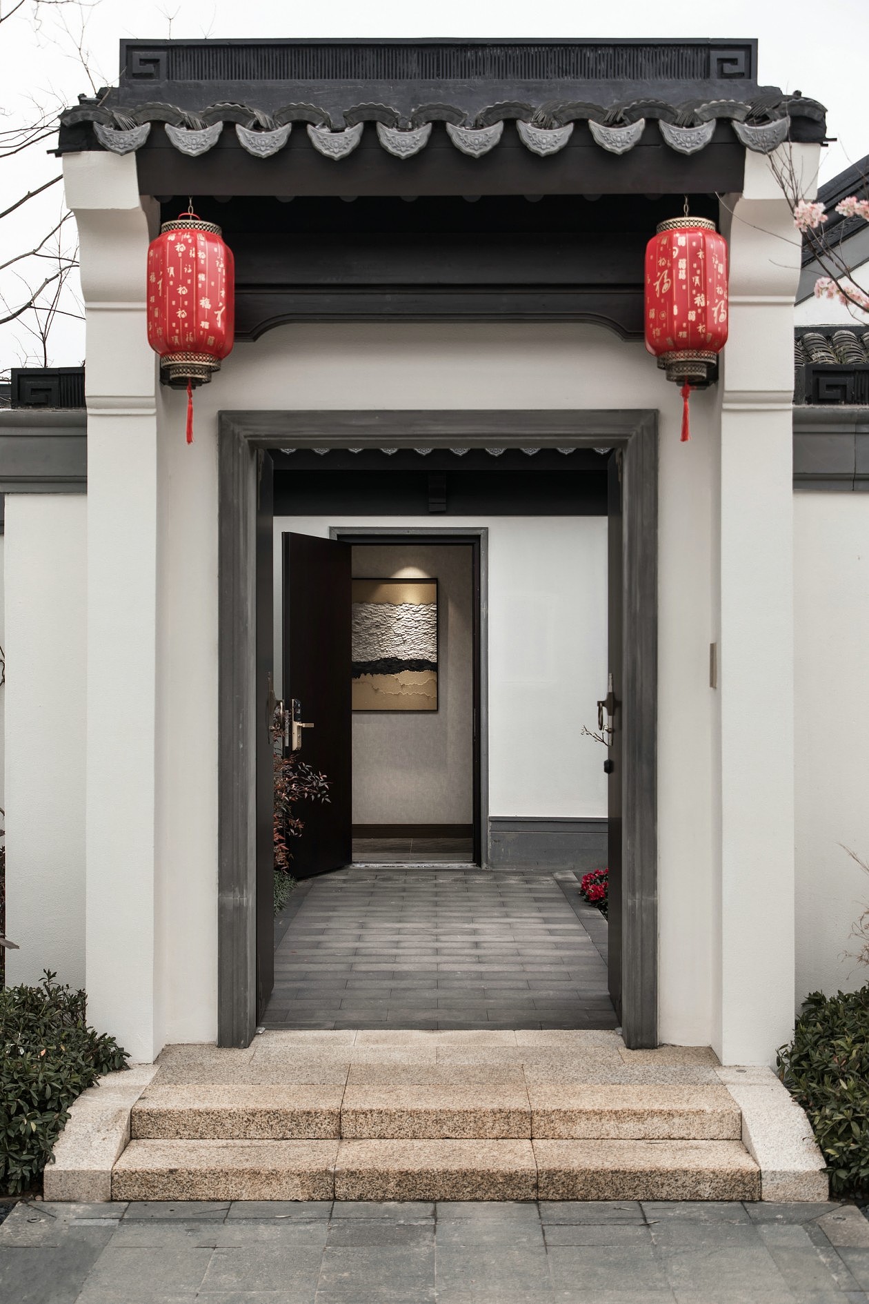 130㎡中式合院,一花一木,满庭芳华!