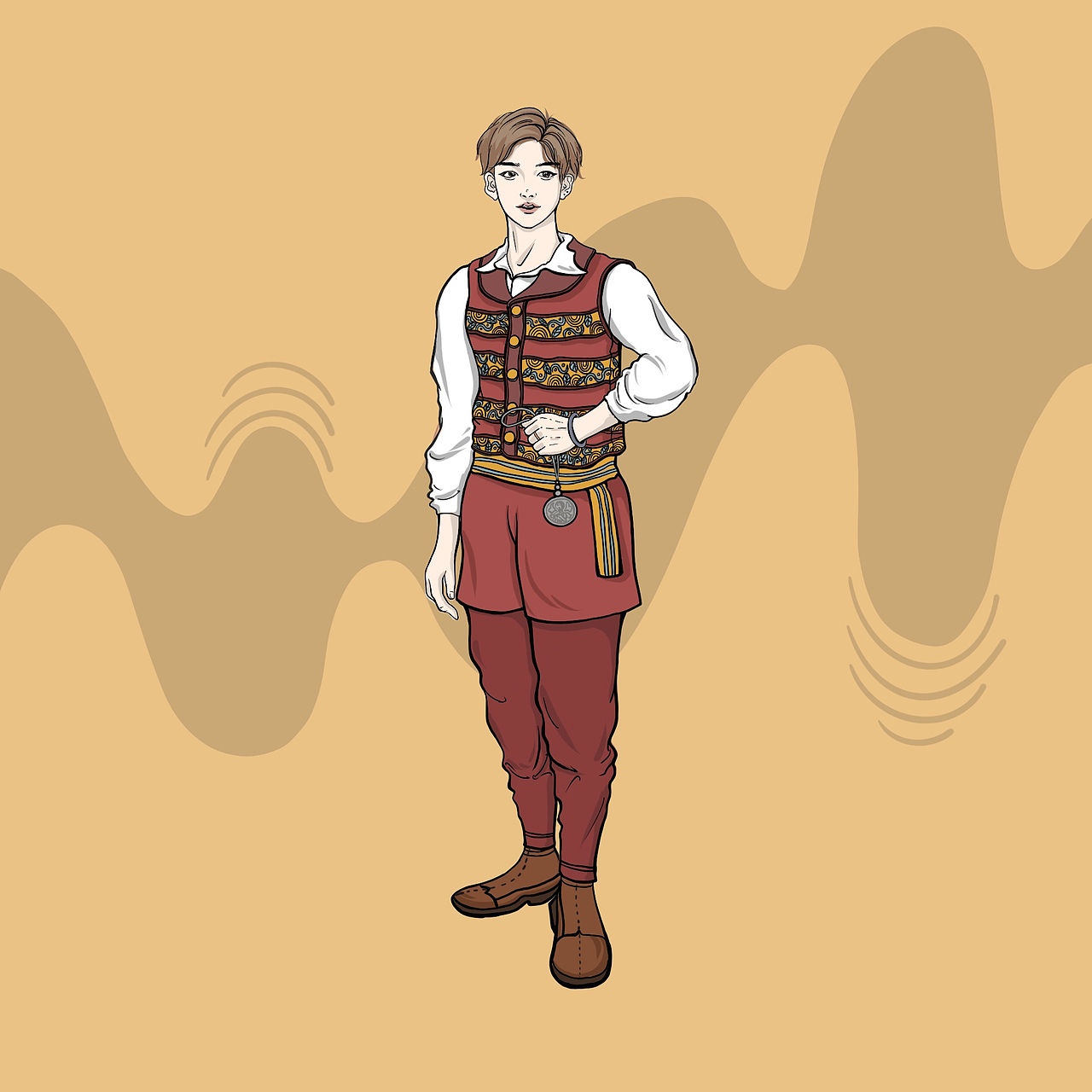 少数民族人物服饰插画（上 男生篇）（图ZMzIxMDM2NzA0） - 商业插画 - 站酷设计师是狸九妹呐原创素材 - 站酷ZCOOL