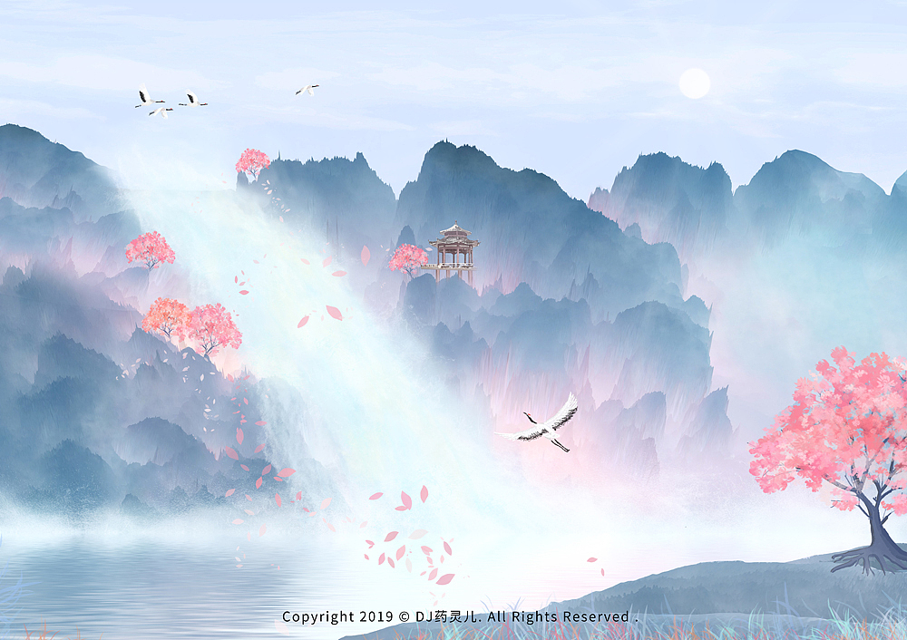 贵州的黄果树瀑布|插画|商业插画|灵魂画师dj药灵儿_原创作品-站酷