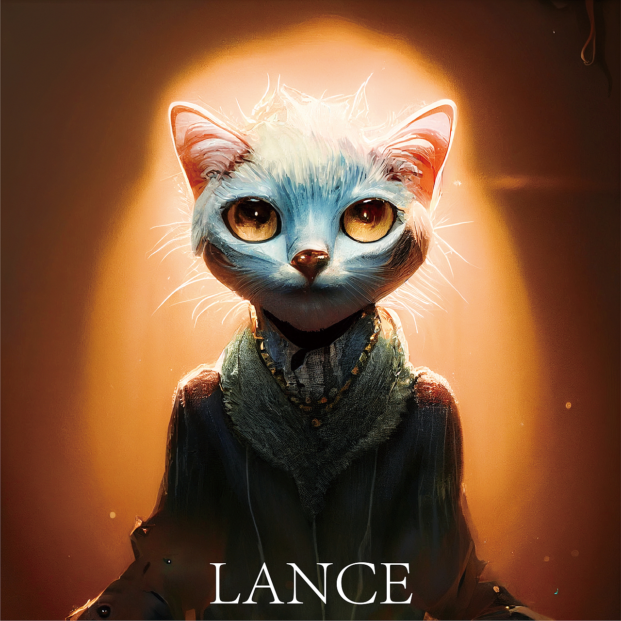 英伦风格猫肖像