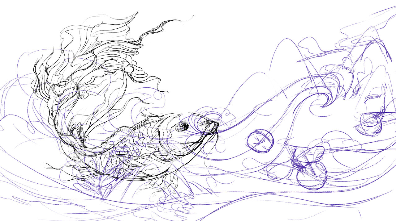 彩色绘--水果鱼