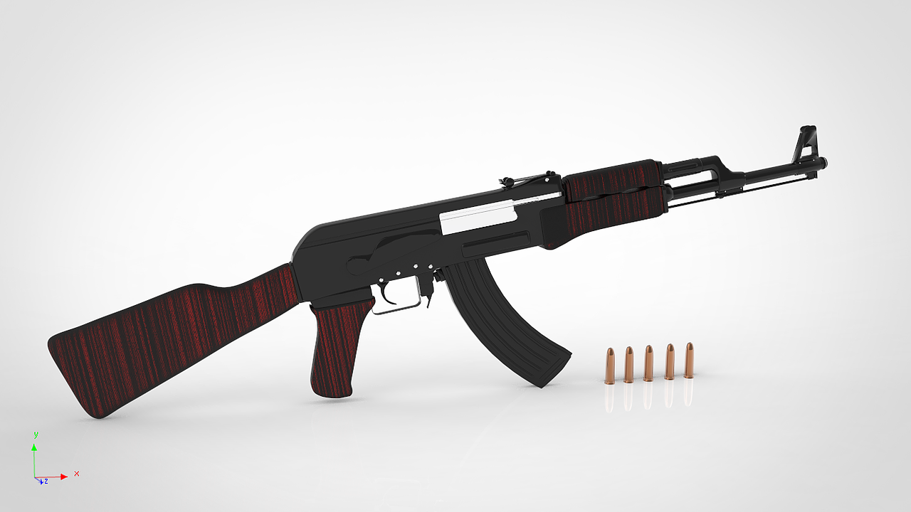 【C4D练习】AK47（图ZMjA4MDQ1NjY4） - 其他三维 - 站酷设计师耗子嘿嘿原创素材 - 站酷ZCOOL