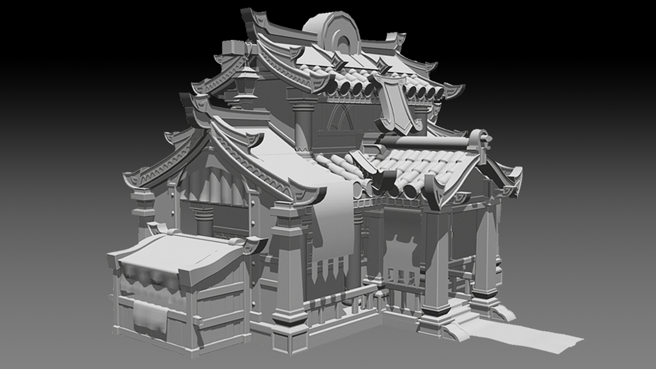 梦幻西游三渲二《回春堂》建模