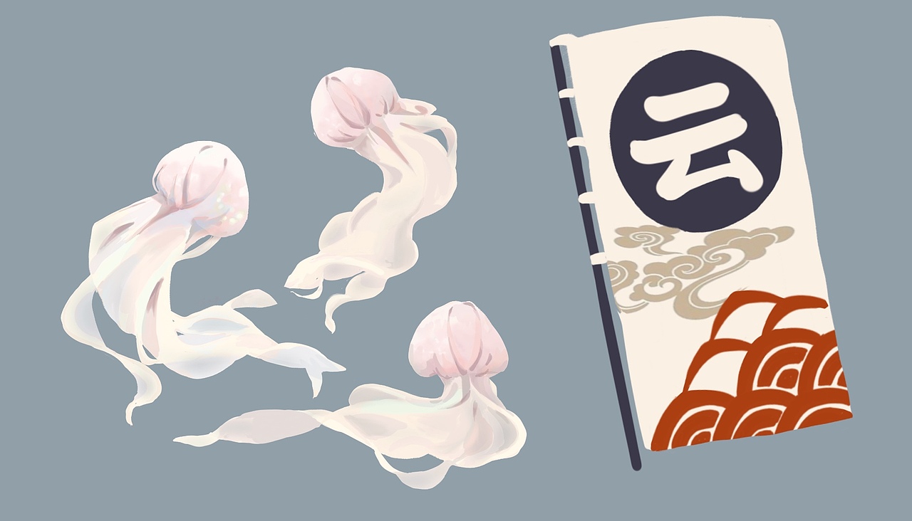 阴阳师美食系列（一）——化鲸·云吞郎（图ZMTg2Mjg3NjU2） - 商业插画 - 站酷设计师十号X原创素材 - 站酷ZCOOL
