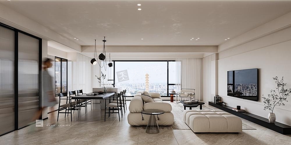 香港置地壹江郡装修,极简侘寂风格设计意境效果图_天