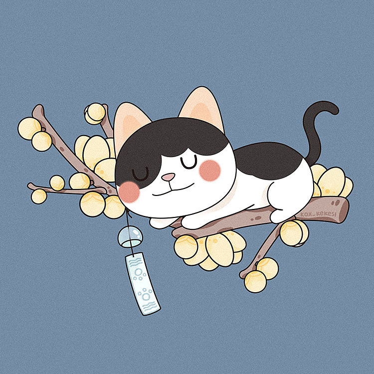 猫与花（图ZMjA2MzkyMDIw） - 商业插画 - 站酷设计师Kox豪烁郎原创素材 - 站酷ZCOOL