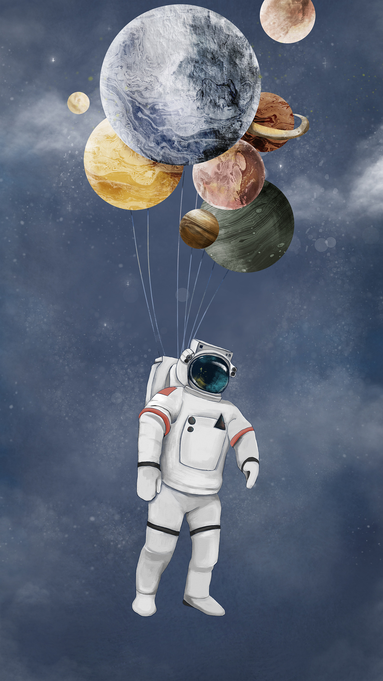 宇航员正面插画图片