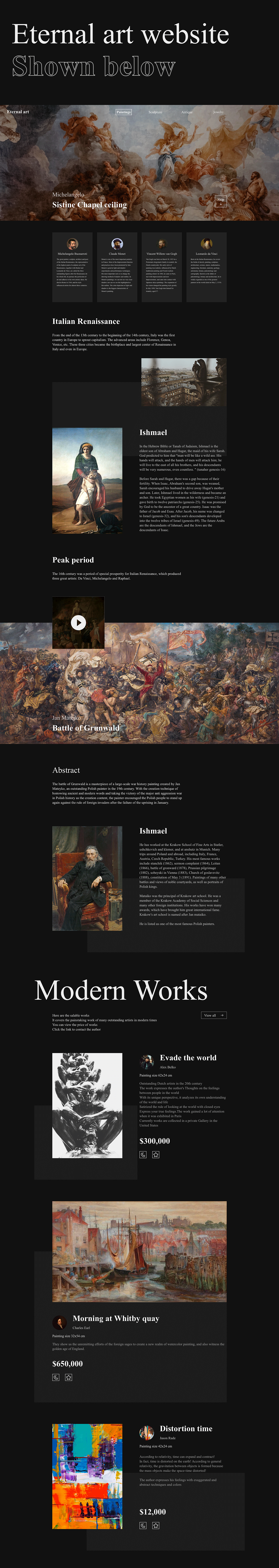Eternal art Website Design
