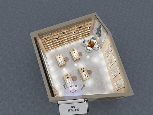 国学阅读室3D设计效果图