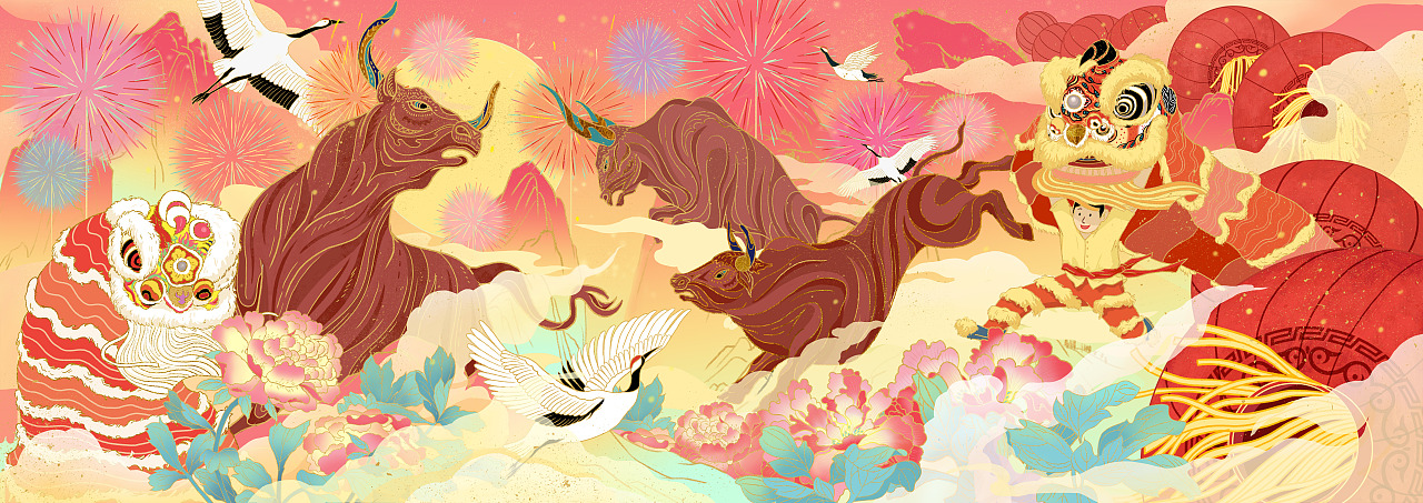 牛年大吉（图ZMjQyMzc5ODAw） - 商业插画 - 站酷设计师Lam雷鸣原创素材 - 站酷ZCOOL