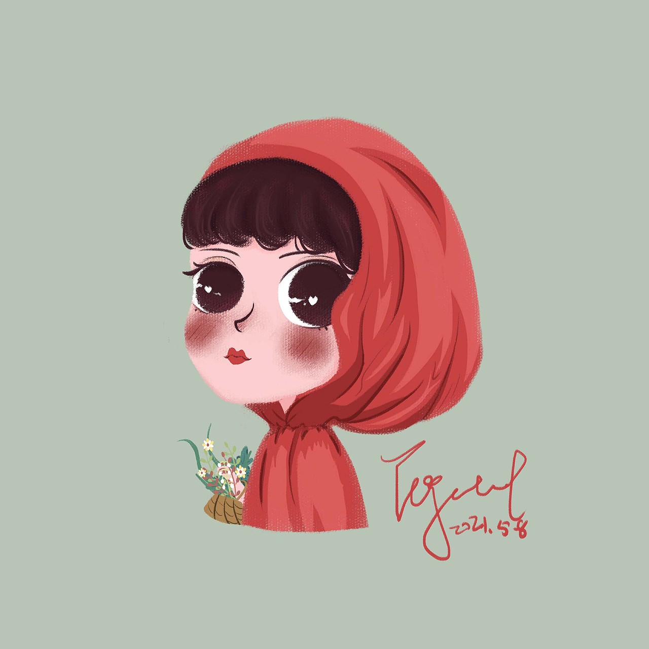 扁平风插画头像