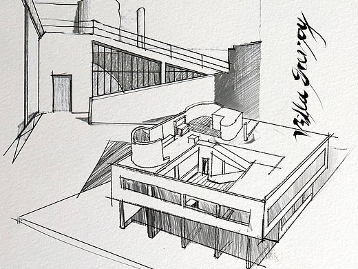大师建筑速写 王澍-三合宅 维特拉家具博物馆 柯布西耶