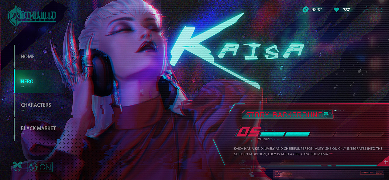 KDA赛博朋克-游戏UI界面-上色（图ZMjg1MDU2OTQ0） - 游戏UI - 站酷设计师仓麻鼠鼠原创素材 - 站酷ZCOOL