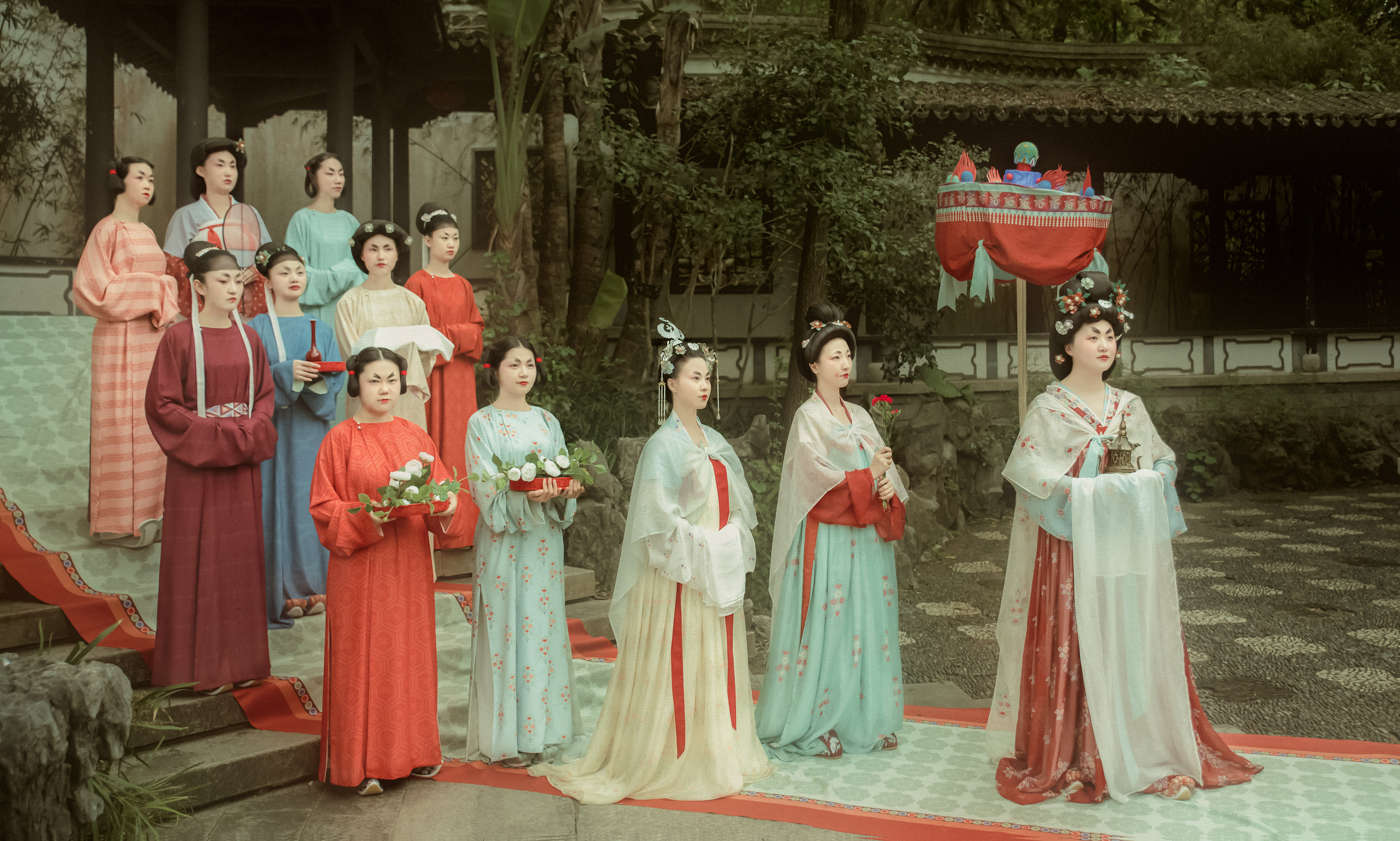 敦煌供养人壁画复原之《都督府人礼佛图》