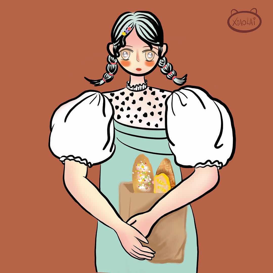 穿泡泡袖的女孩