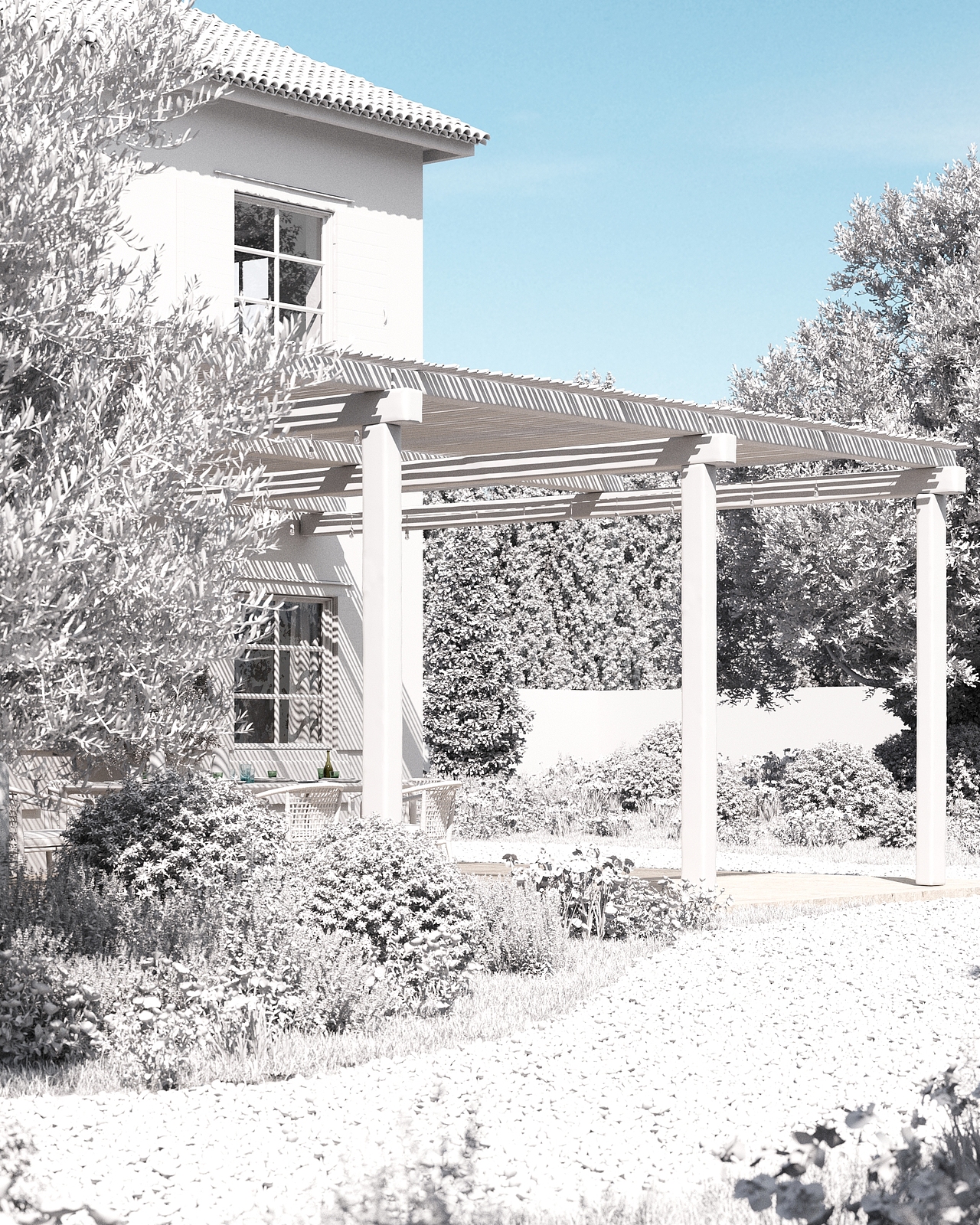 户外家具渲染｜真法国「普罗旺斯」花园（图ZMjkzNDczMTUy） - 场景 - 站酷设计师像素引力原创素材 - 站酷ZCOOL