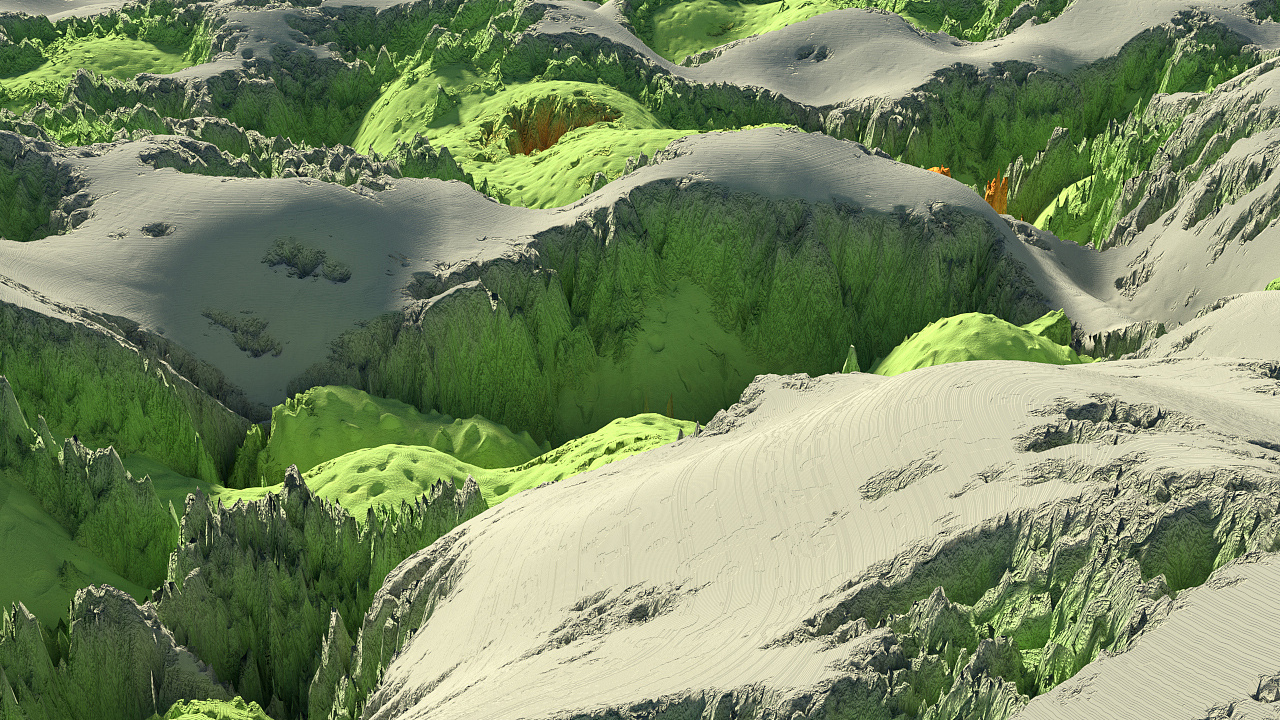 c4d中地形山脉渲染