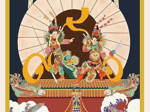 一些传统插画纹样的练手