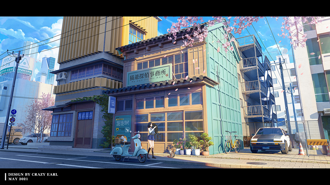 场景原画街道疯伯爵《伊甸启示录》icon设计190疯伯爵插画51布丁lbq