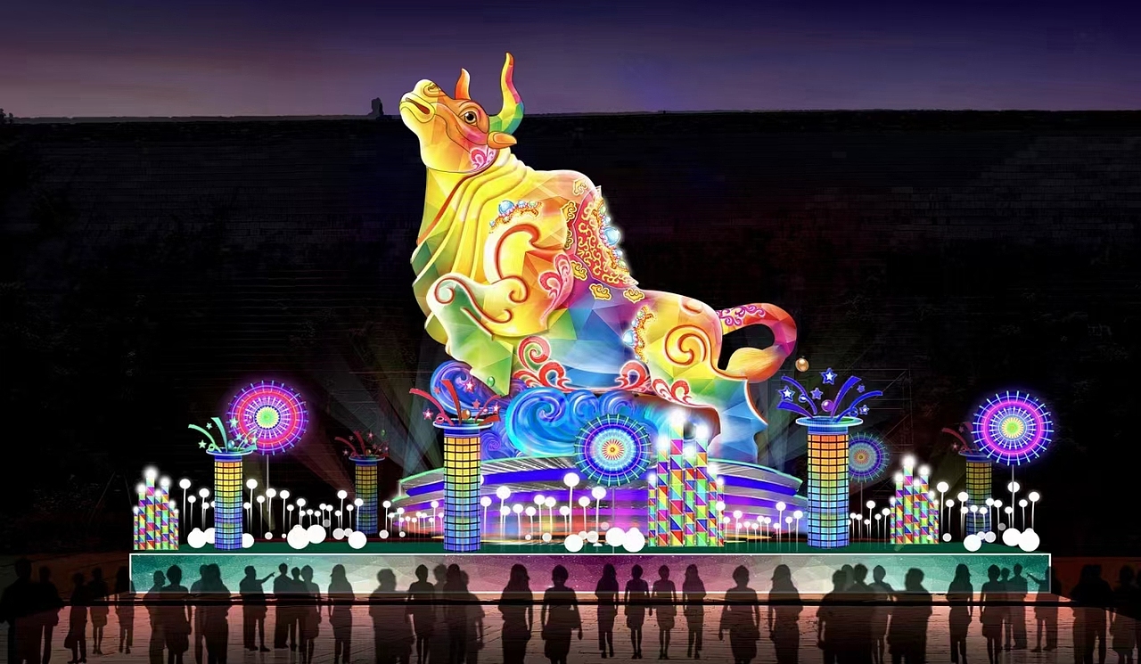 牛年灯组大集合|纯艺术|绘画|自贡润辰彩灯 - 原创作品 - 站酷 (zcool