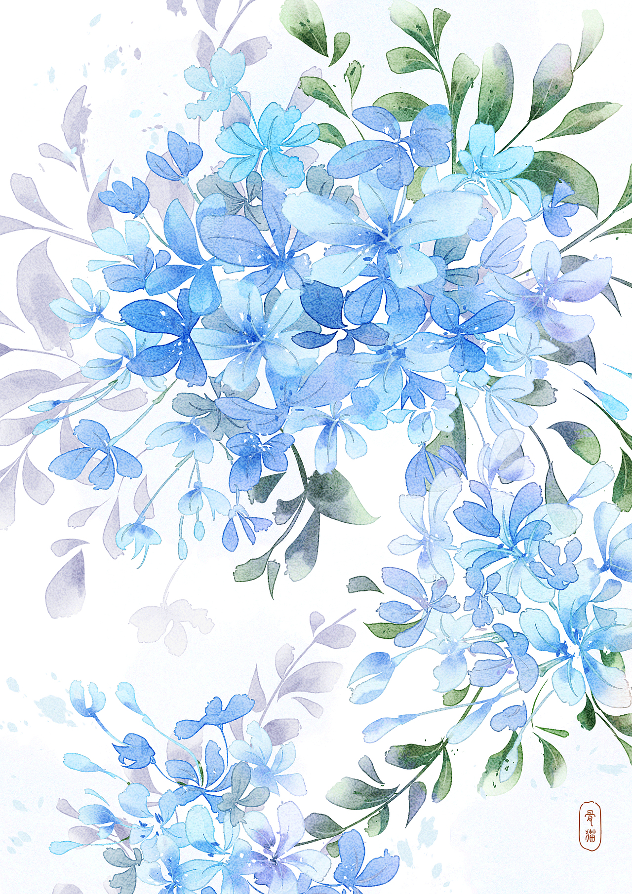 蓝雪花（图ZMzEyODQxMjg4） - 创作习作 - 站酷设计师骨猫原创素材 - 站酷ZCOOL