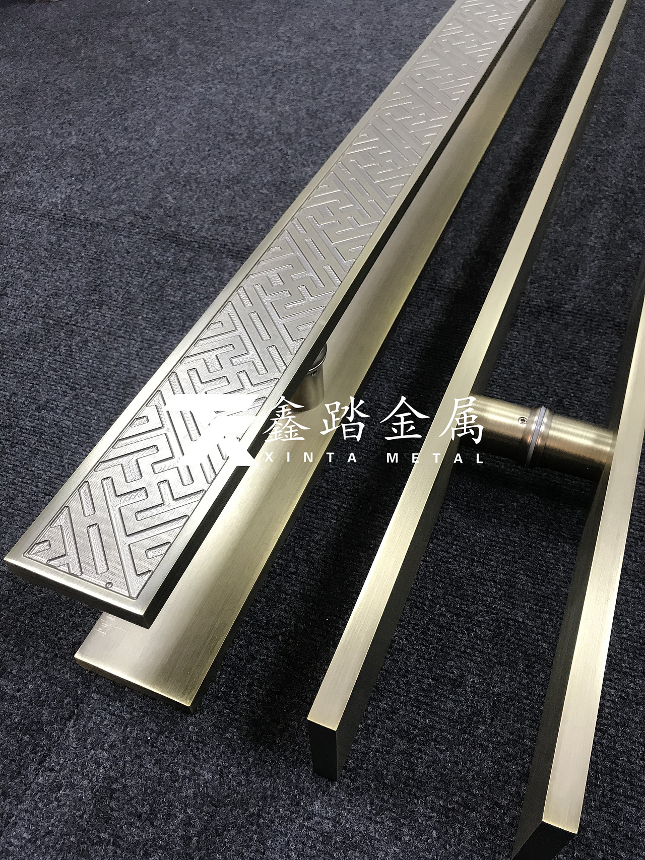 中式仿古铜不锈钢蚀刻祥云拉手复古经典不锈钢大门拉手